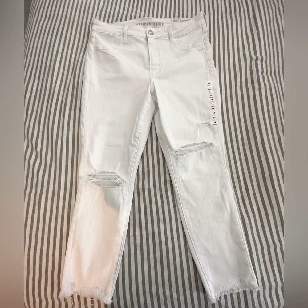American Eagle Next Level White Hi-Rise Jegging Crop 32 / 14 NWT